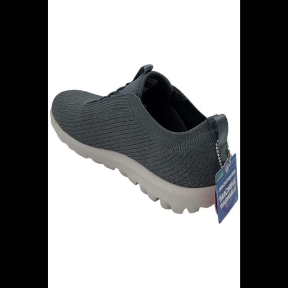 Skechers GOWalk Knit Slip-On Sneakers St. Tropez Charcoal - Wide - Picture 3 of 3